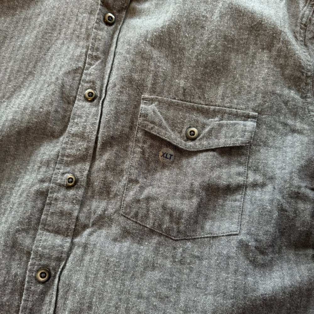 American Eagle Mens Gray Long Sleeve Flannel Shirt XLT NWT - Picture 5 of 11